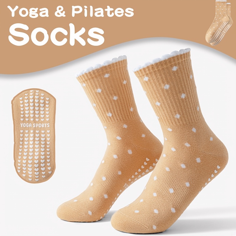 Pilates Yoga Gifts - Kaus kaki yoga wanita berwarna coklat,