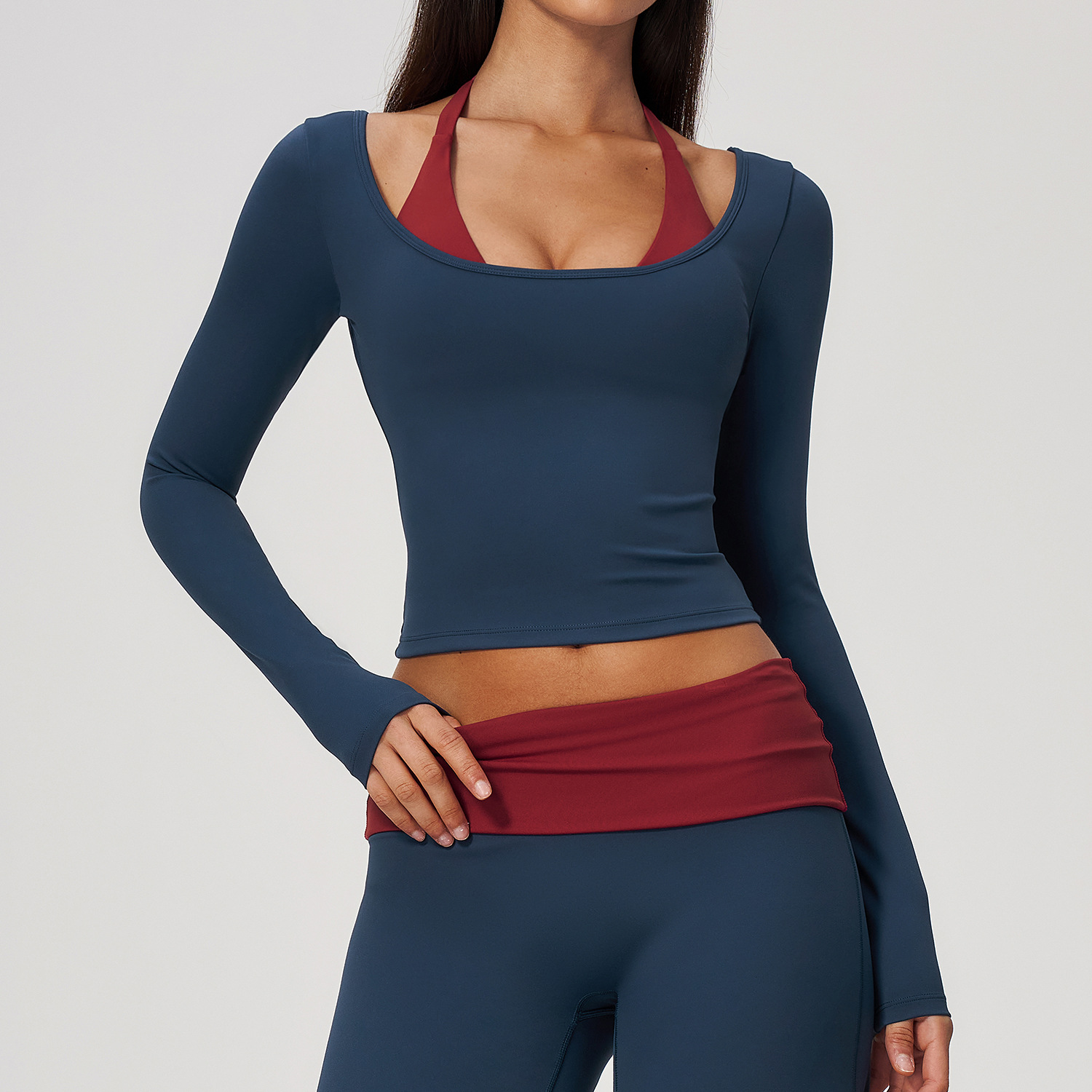Pilates Yoga Top - Atasan Yoga Halter 2-in-1 Model Dua