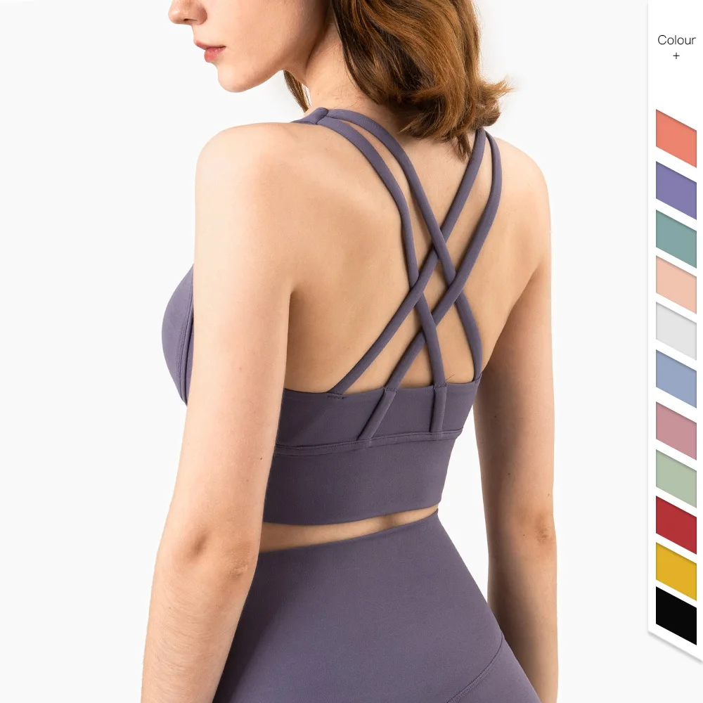 Pilates Yoga Wear - Atasan Bra olahraga wanita, pakaian atasan