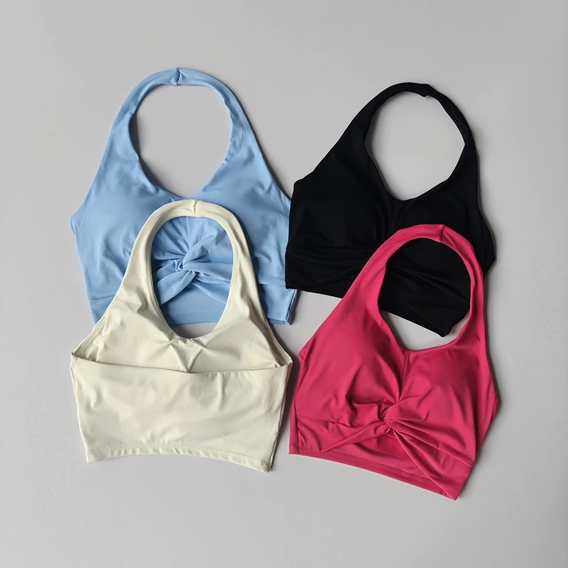Bra Olahraga Halter Twist Wani - Pilates Yoga Top ulasan dan harga
